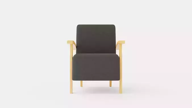 Tennessee armchair oiled oak Low-poly 3D model