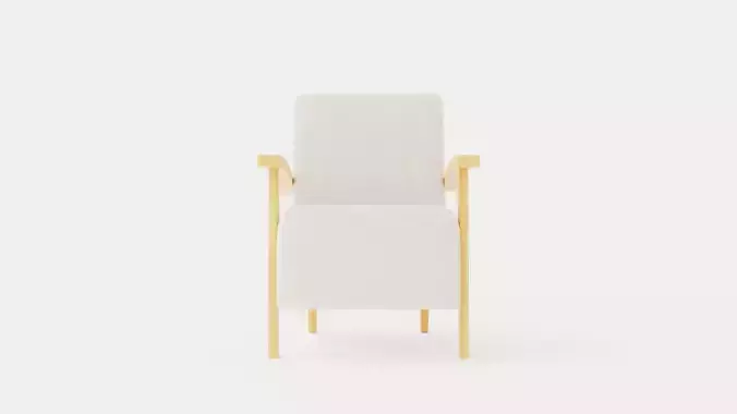 Tennessee armchair oiled oak Low-poly 3D model