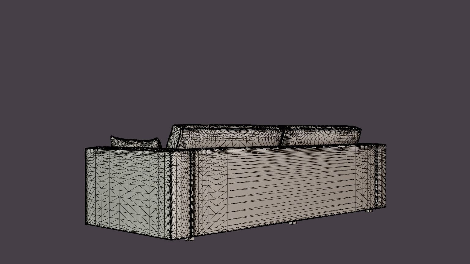 Louisiana 3 seater sofa Low-poly 3D model_6