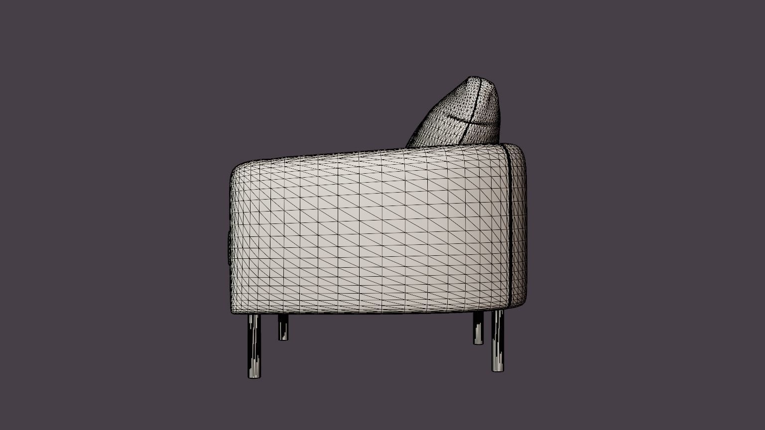 Rhode Island armchair Low-poly 3D model_7