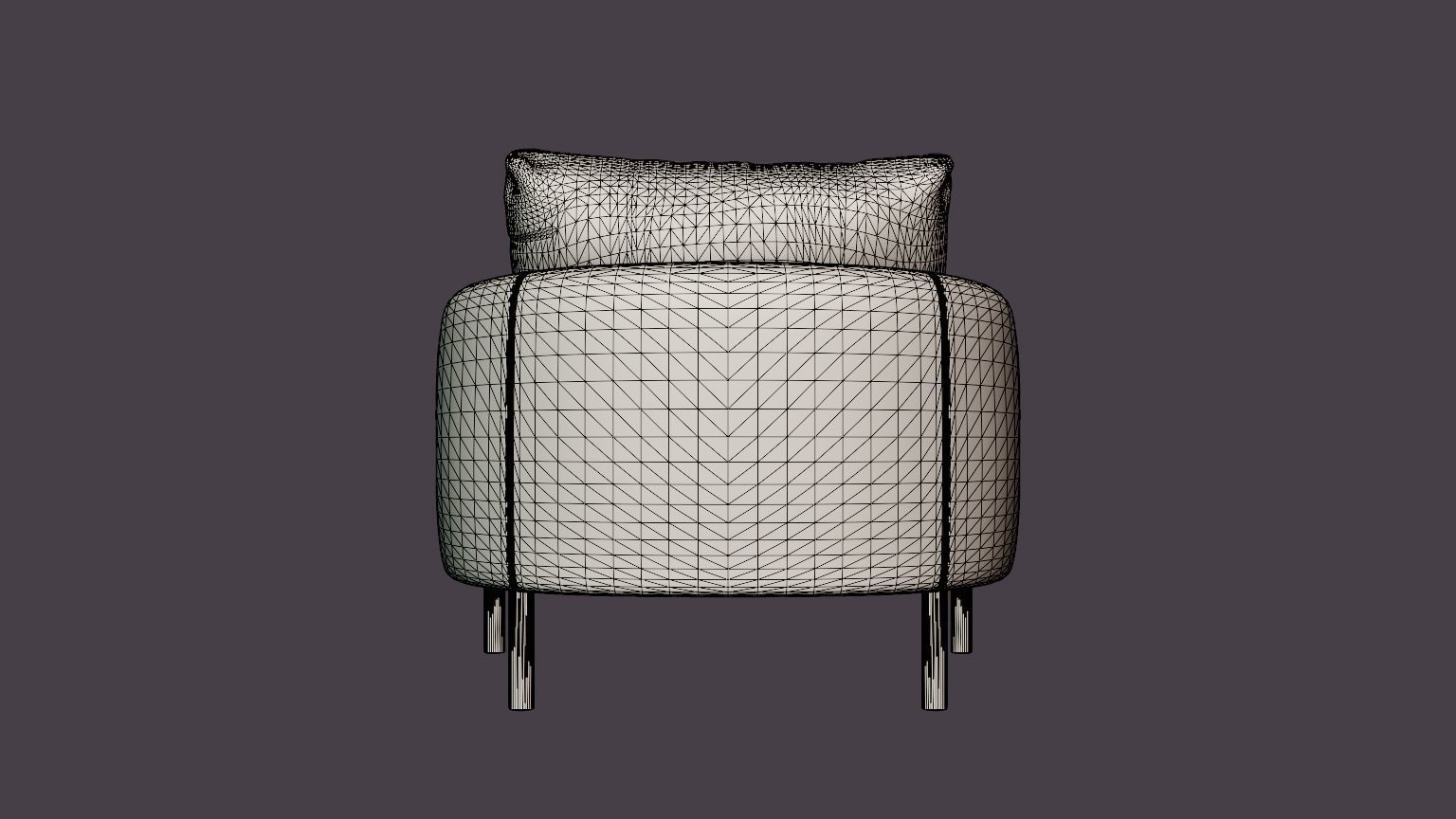 Rhode Island armchair Low-poly 3D model_5
