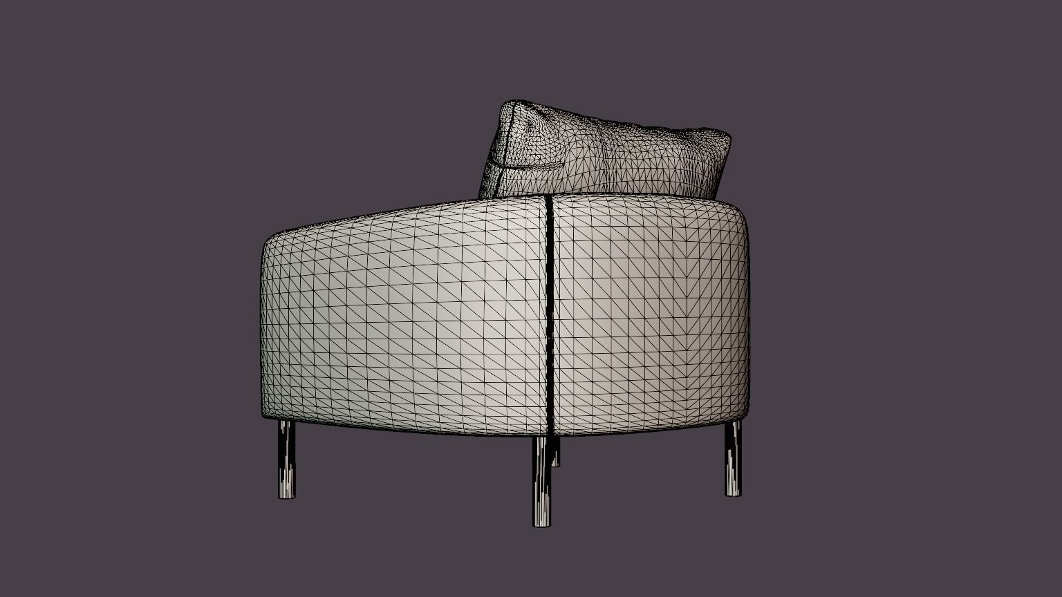 Rhode Island armchair Low-poly 3D model_6