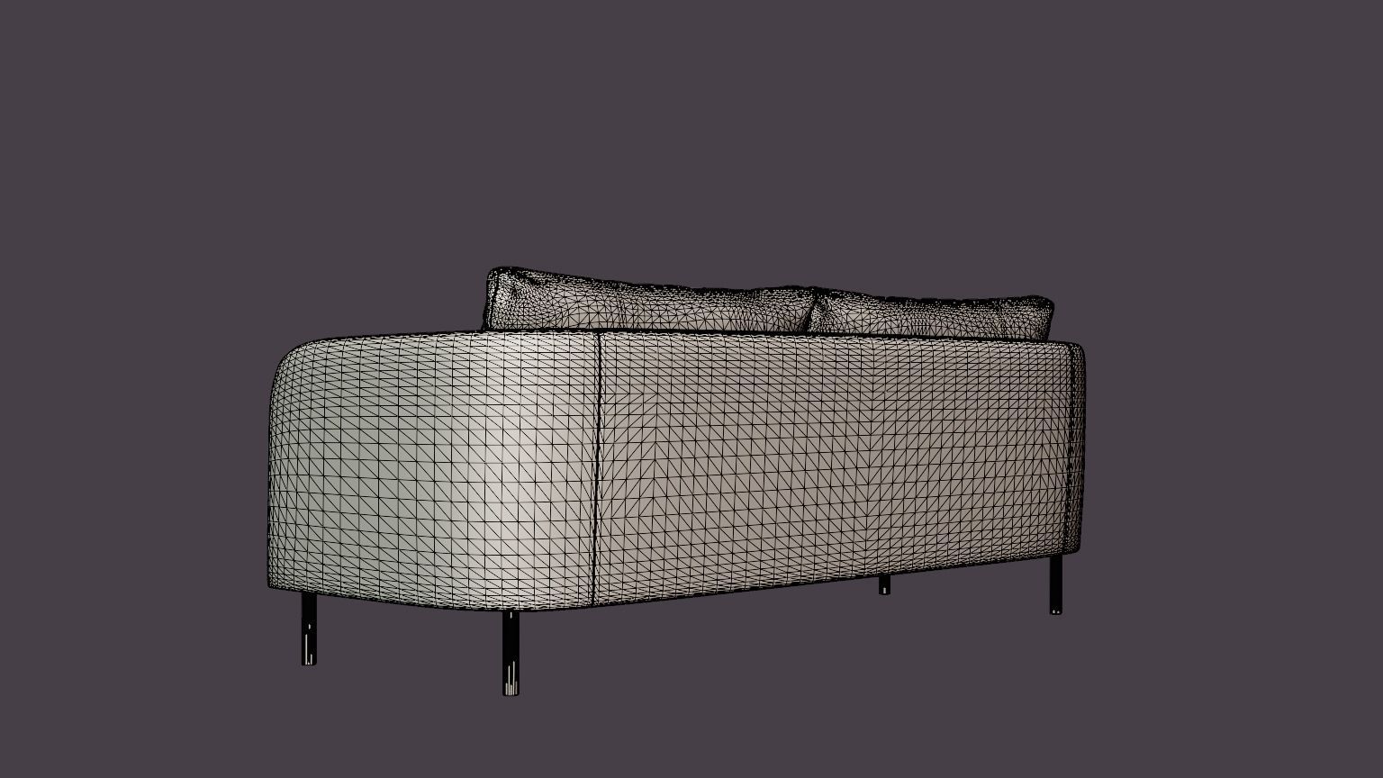 Rhode Island 3-seater sofa Low-poly 3D model_6