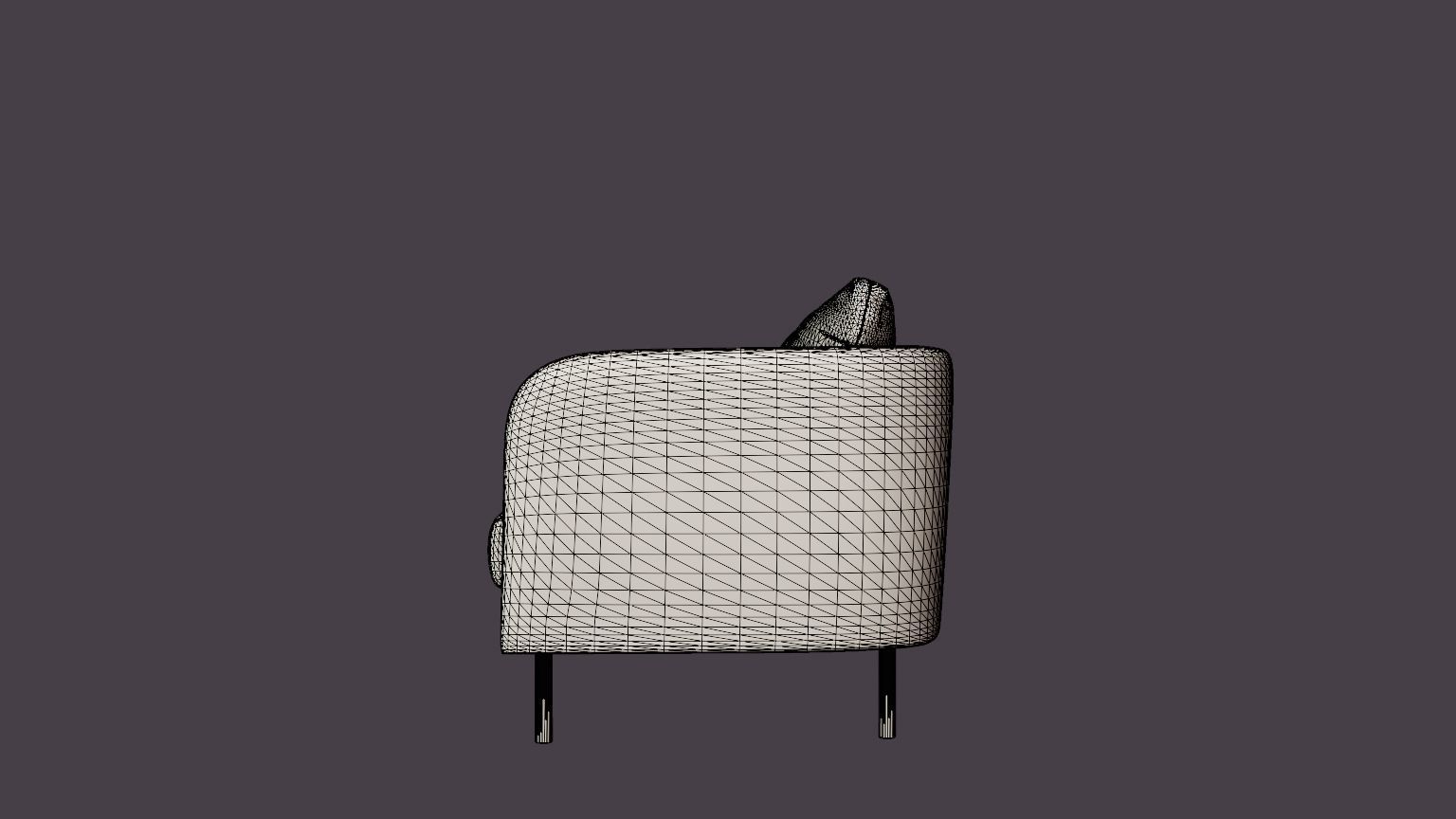 Rhode Island 3-seater sofa Low-poly 3D model_7
