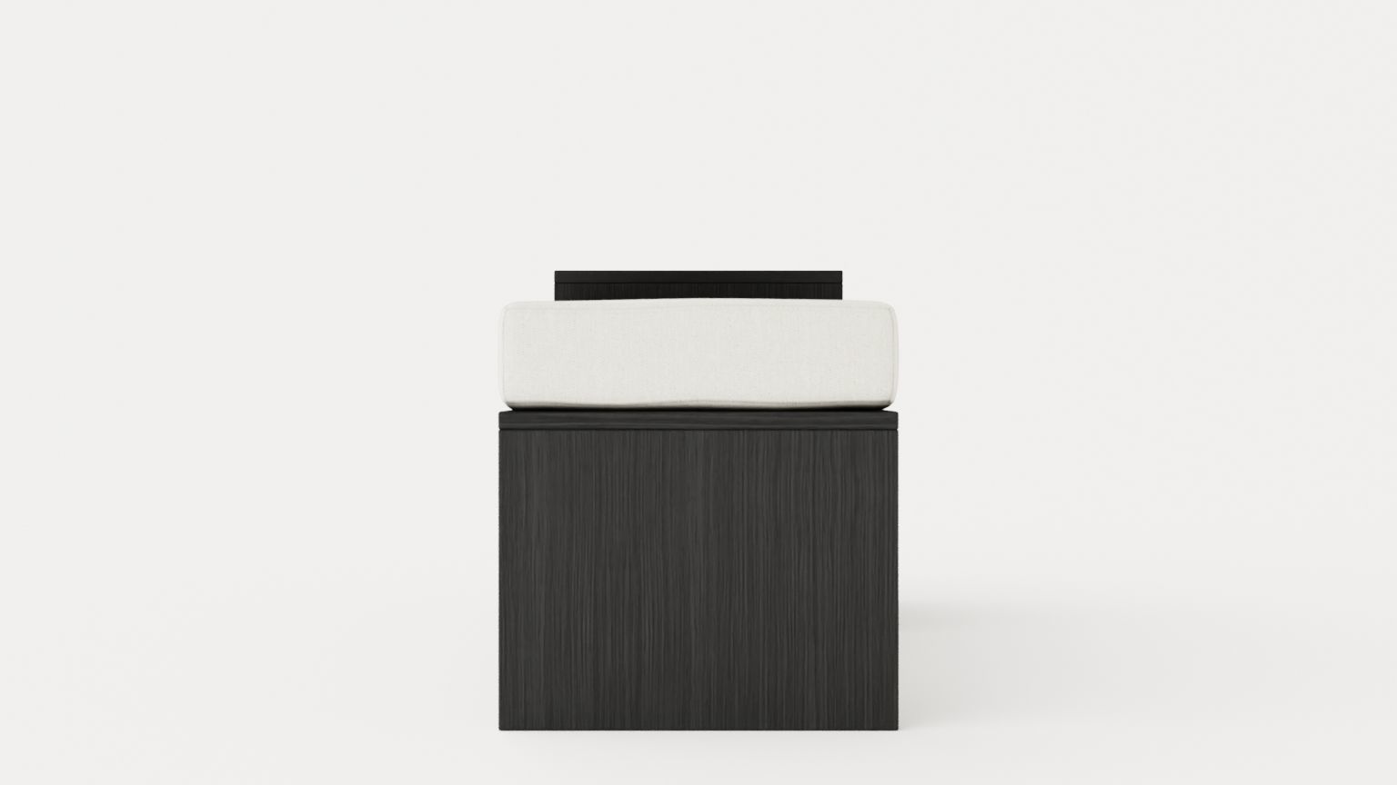 William bench right drawer black Low-poly 3D model_2