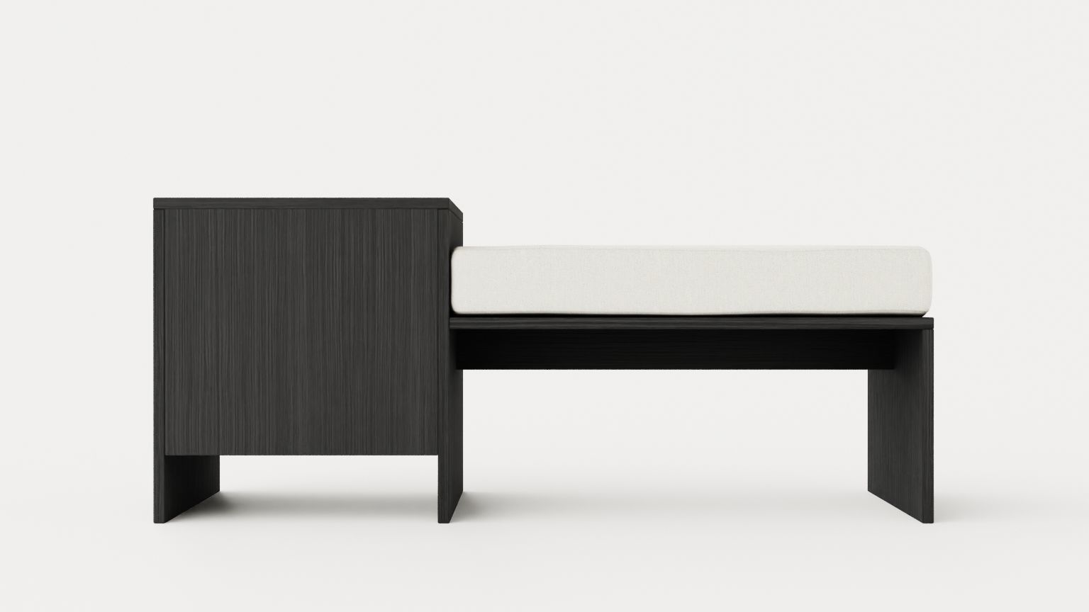 William bench right drawer black Low-poly 3D model_4