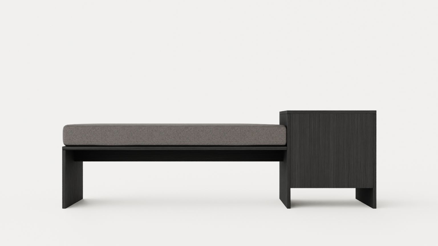 William bench left drawer black Low-poly 3D model_4