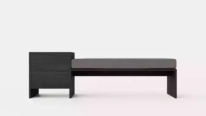 William bench left drawer black