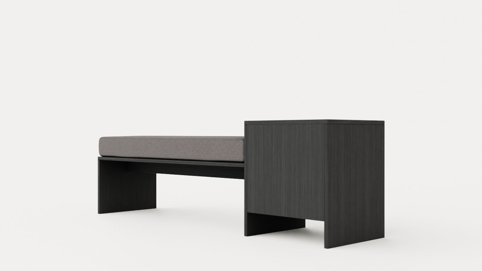 William bench left drawer black Low-poly 3D model_3