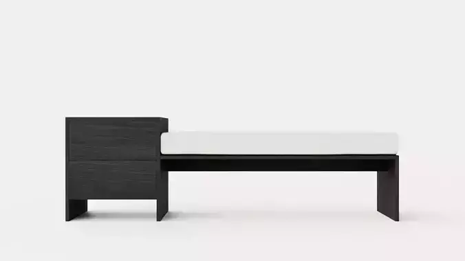 William bench left drawer black