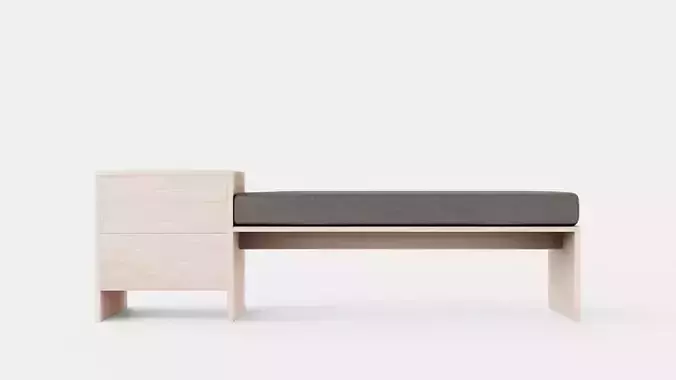 William bench left drawer white oiled