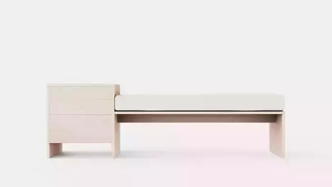 William bench left drawer white oiled