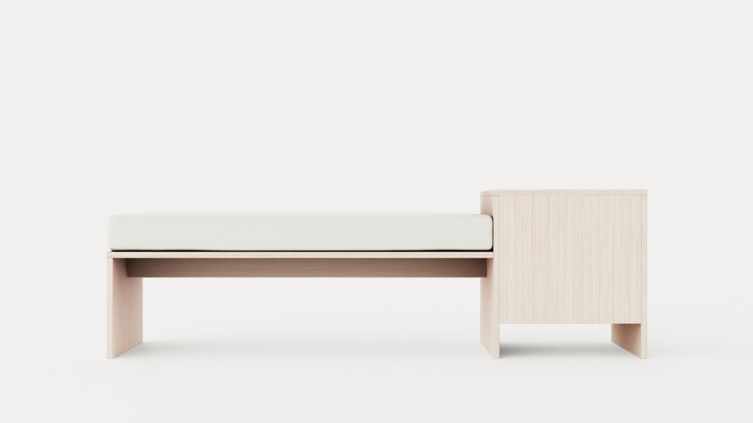 William bench left drawer white oiled Low-poly 3D model_4