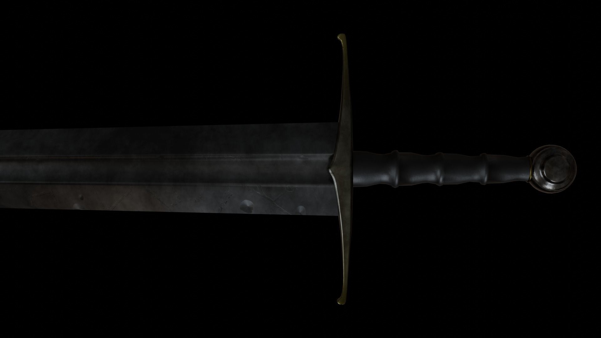 Realistic Medieval Knightly Sword Low-poly 3D model_3