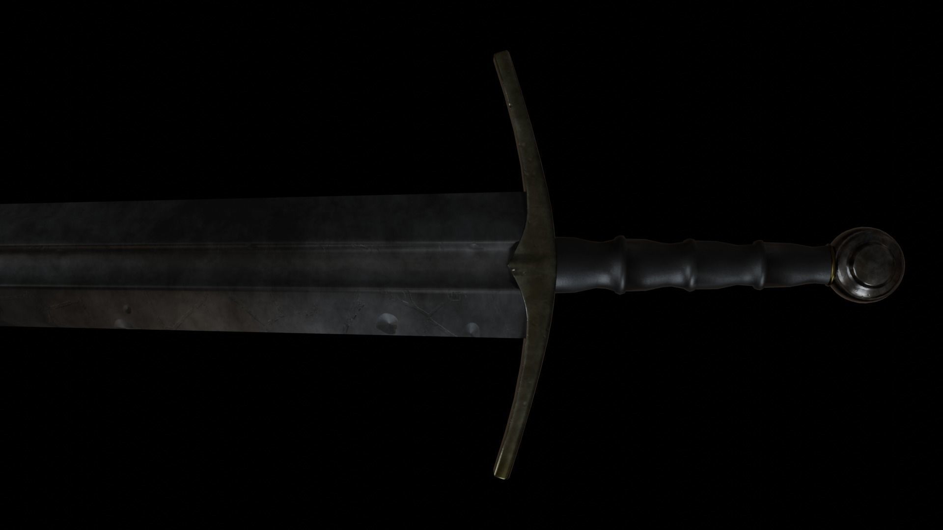 Realistic Medieval Knightly Sword Low-poly 3D model_4
