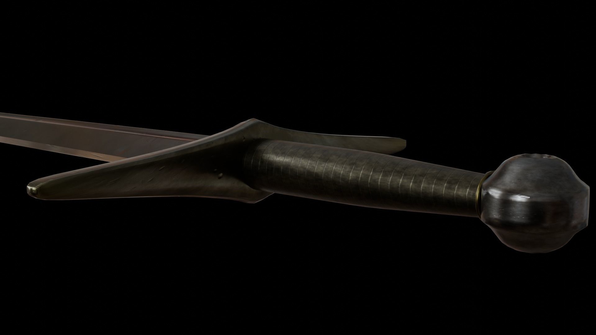 Realistic Medieval Knightly Sword Low-poly 3D model_8