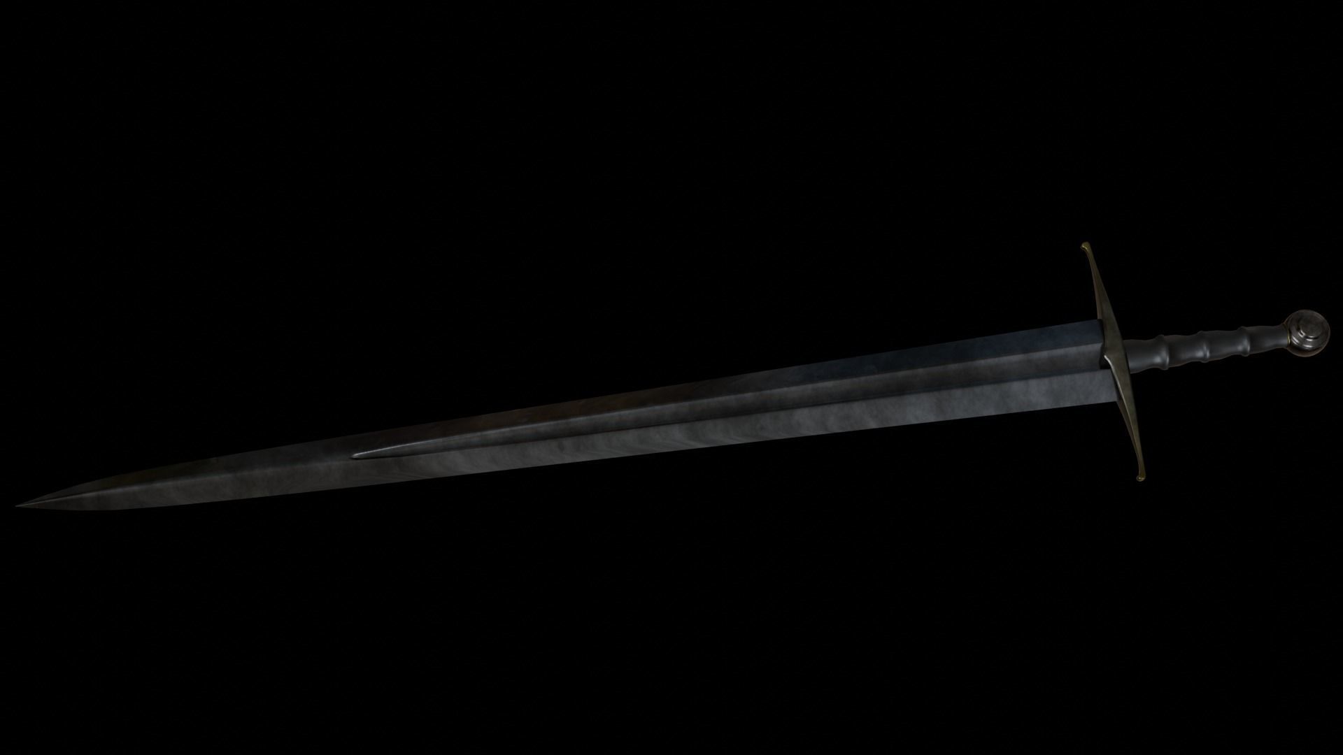 Realistic Medieval Knightly Sword Low-poly 3D model_5