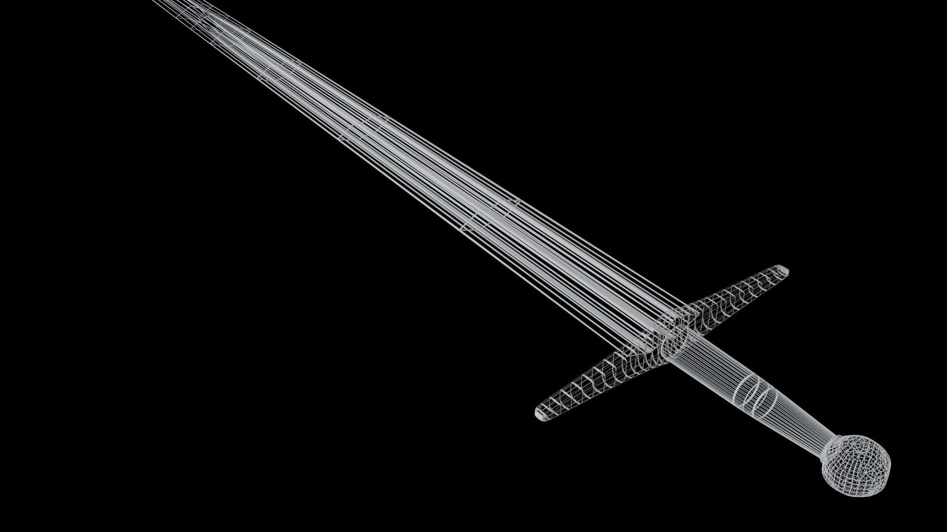 Realistic Medieval Knightly Sword Low-poly 3D model_12