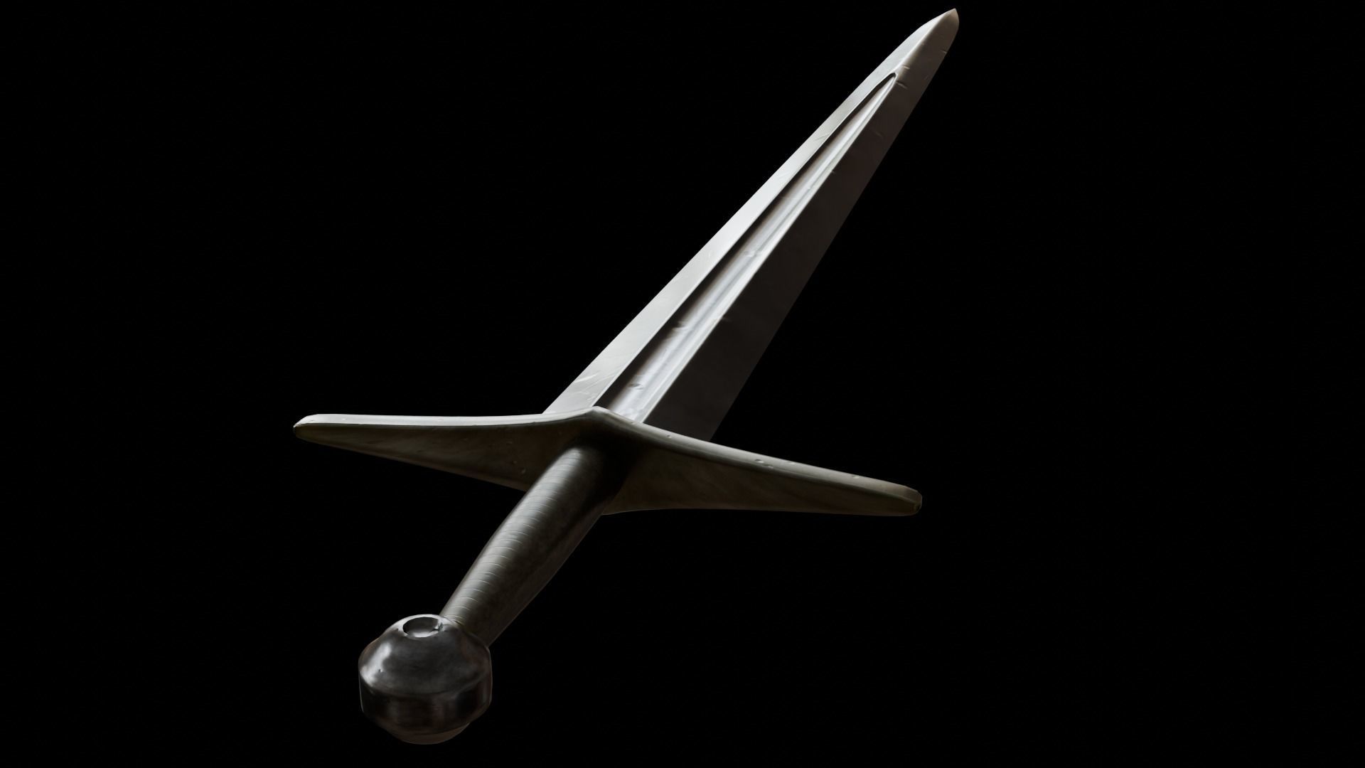 Realistic Medieval Knightly Sword Low-poly 3D model_7