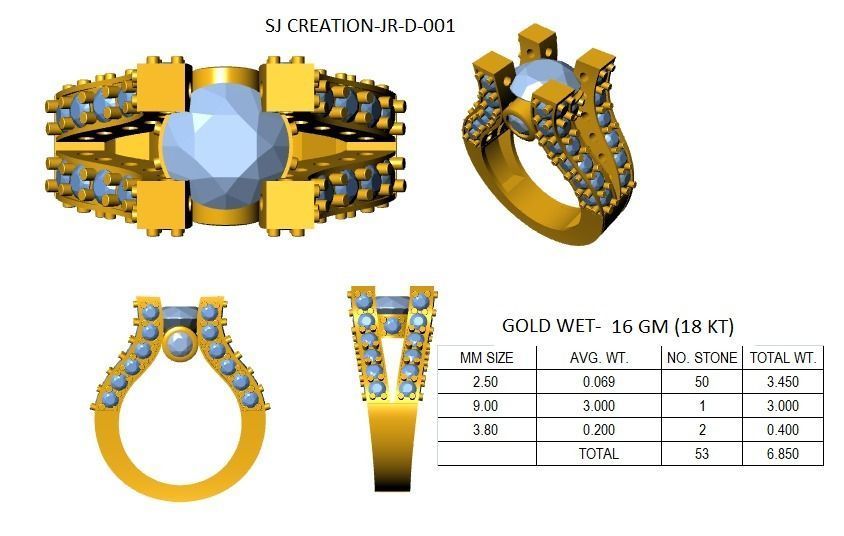 SOLITER FULL DAIMOND RING 3D print model_4