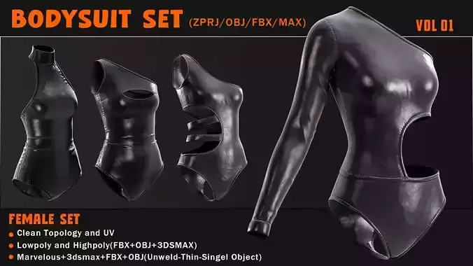 BODYSUIT SET---ZPRJ-OBJ-FBX-MAX