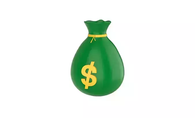 Prop02 Bags of Money  Low-poly 3D model