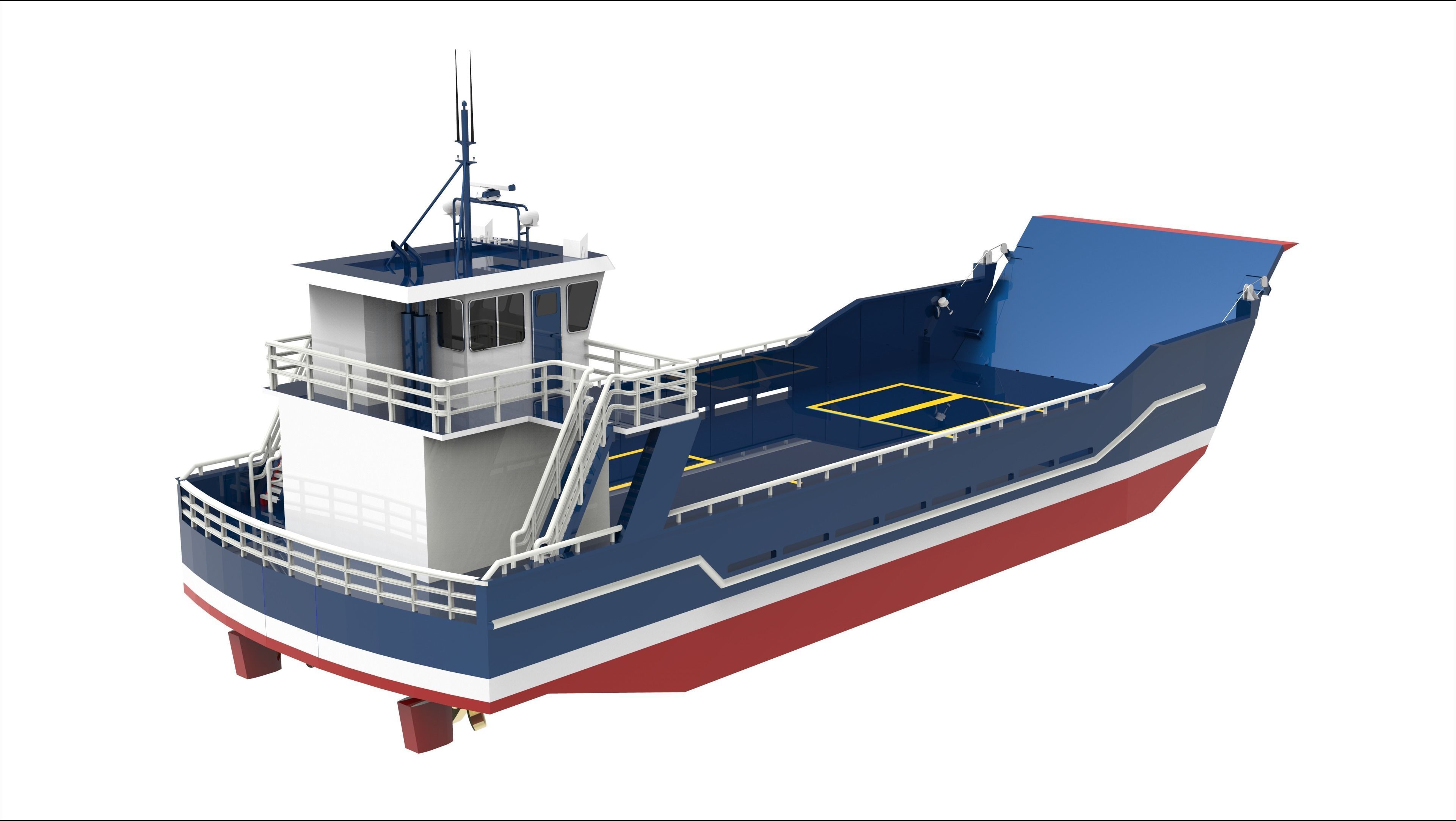 Landing Craft Unit  Low-poly 3D model_6