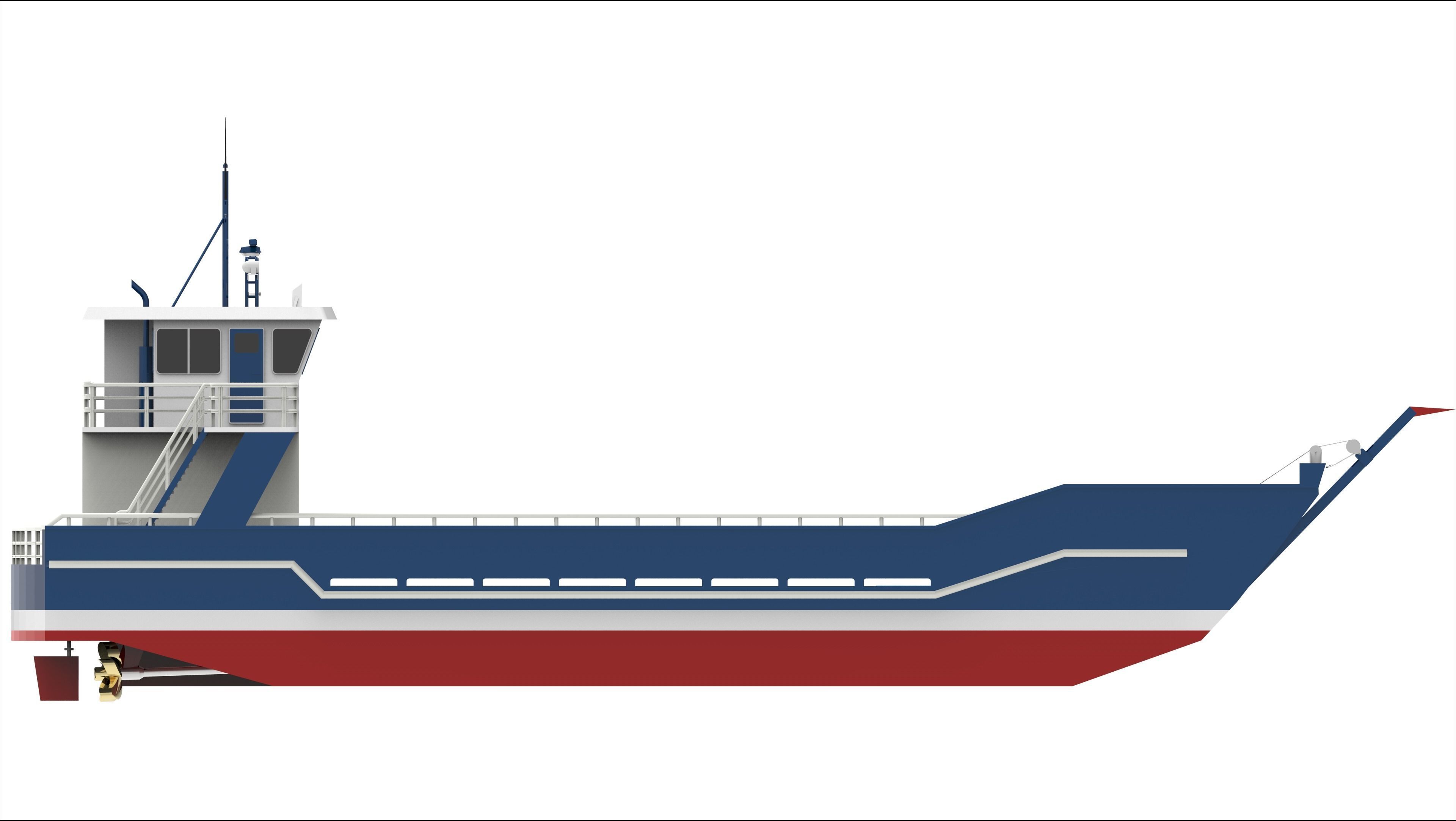 Landing Craft Unit  Low-poly 3D model_1