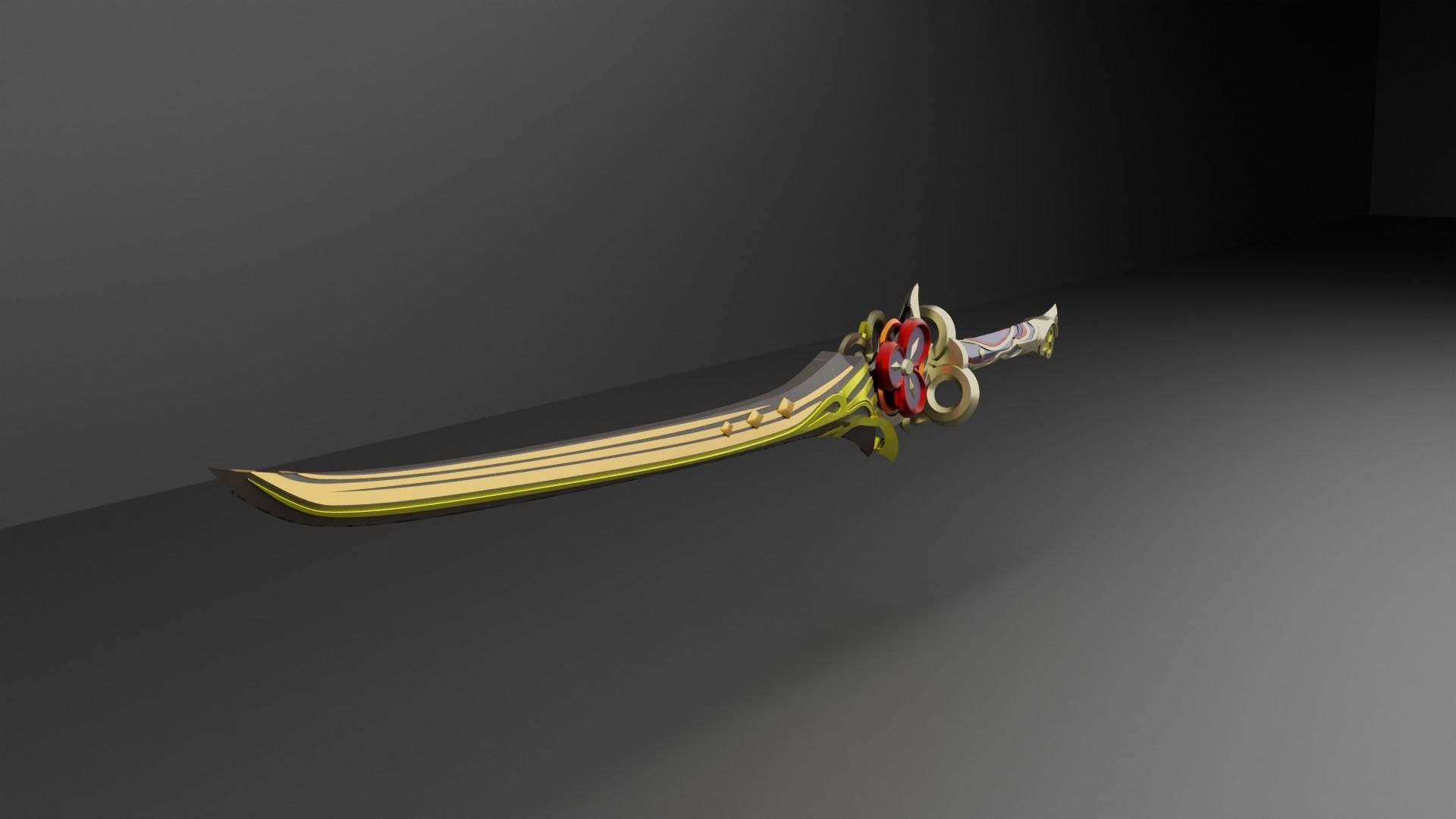 Genshin impact Chiori Sword Uraku Misugiri  sword 3d print model 3D print model_4