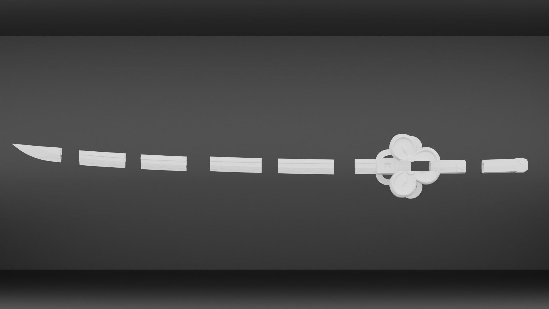 Genshin impact Chiori Sword Uraku Misugiri  sword 3d print model 3D print model_13