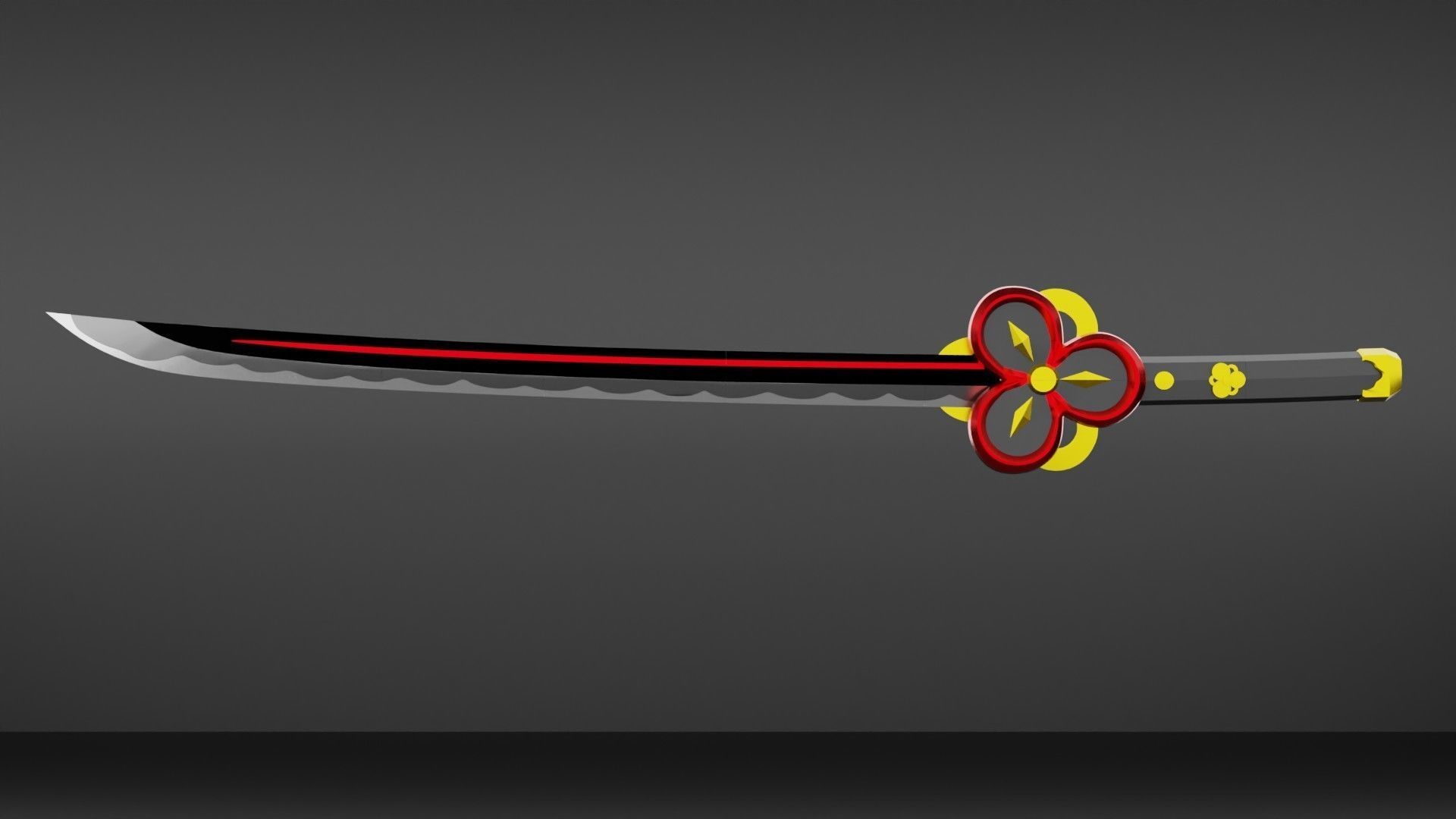 Genshin impact Chiori Sword Uraku Misugiri  sword 3d print model 3D print model_11