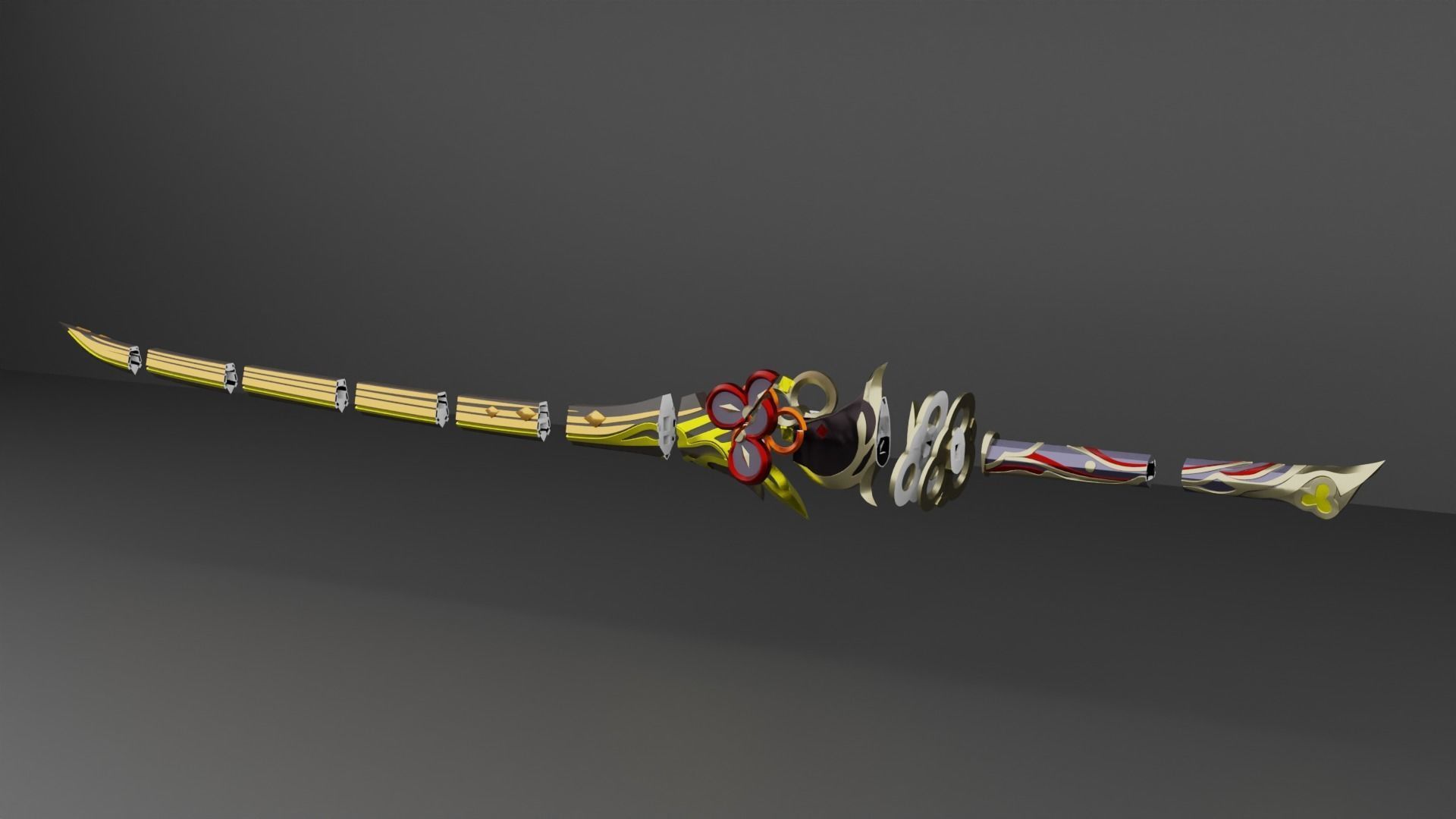 Genshin impact Chiori Sword Uraku Misugiri  sword 3d print model 3D print model_6