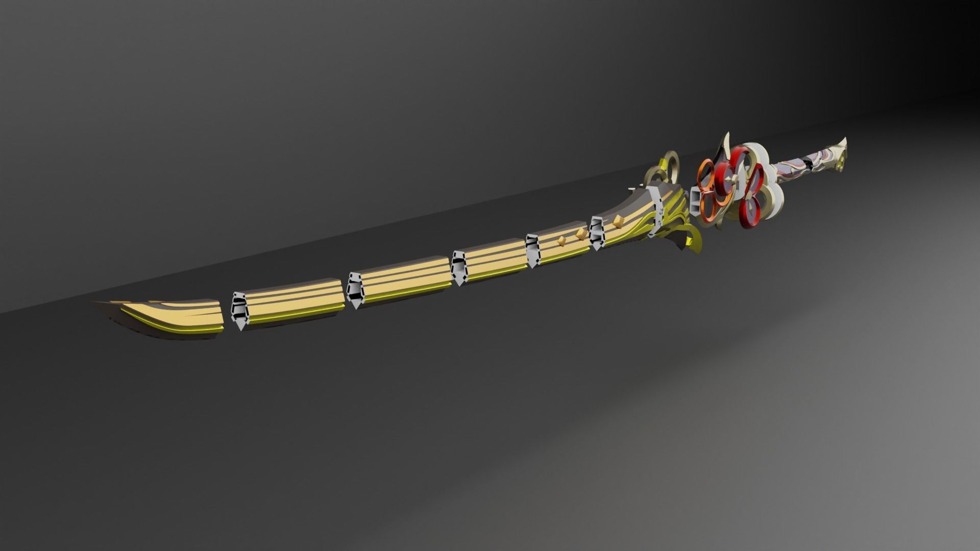 Genshin impact Chiori Sword Uraku Misugiri  sword 3d print model 3D print model_7