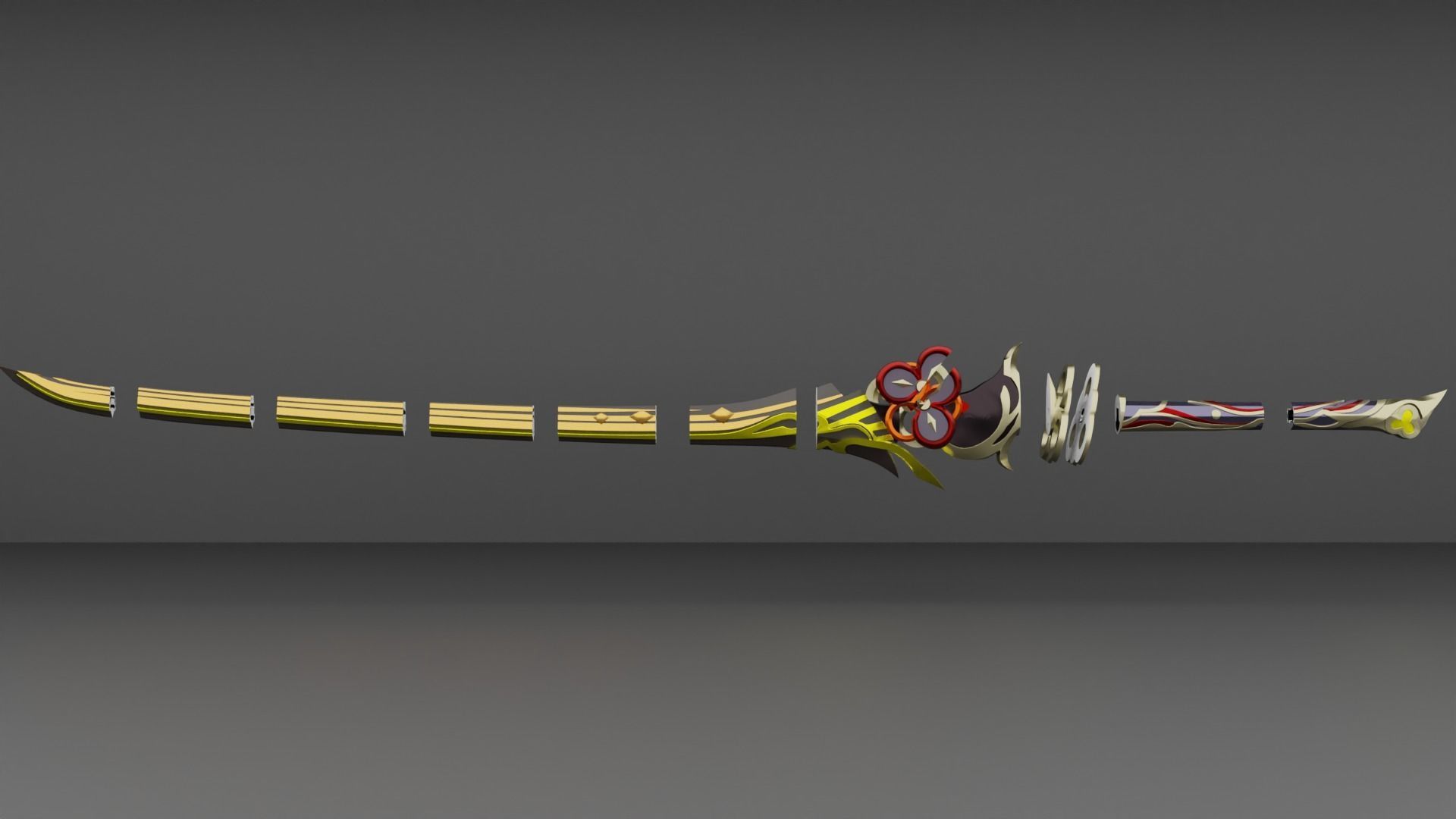 Genshin impact Chiori Sword Uraku Misugiri  sword 3d print model 3D print model_5