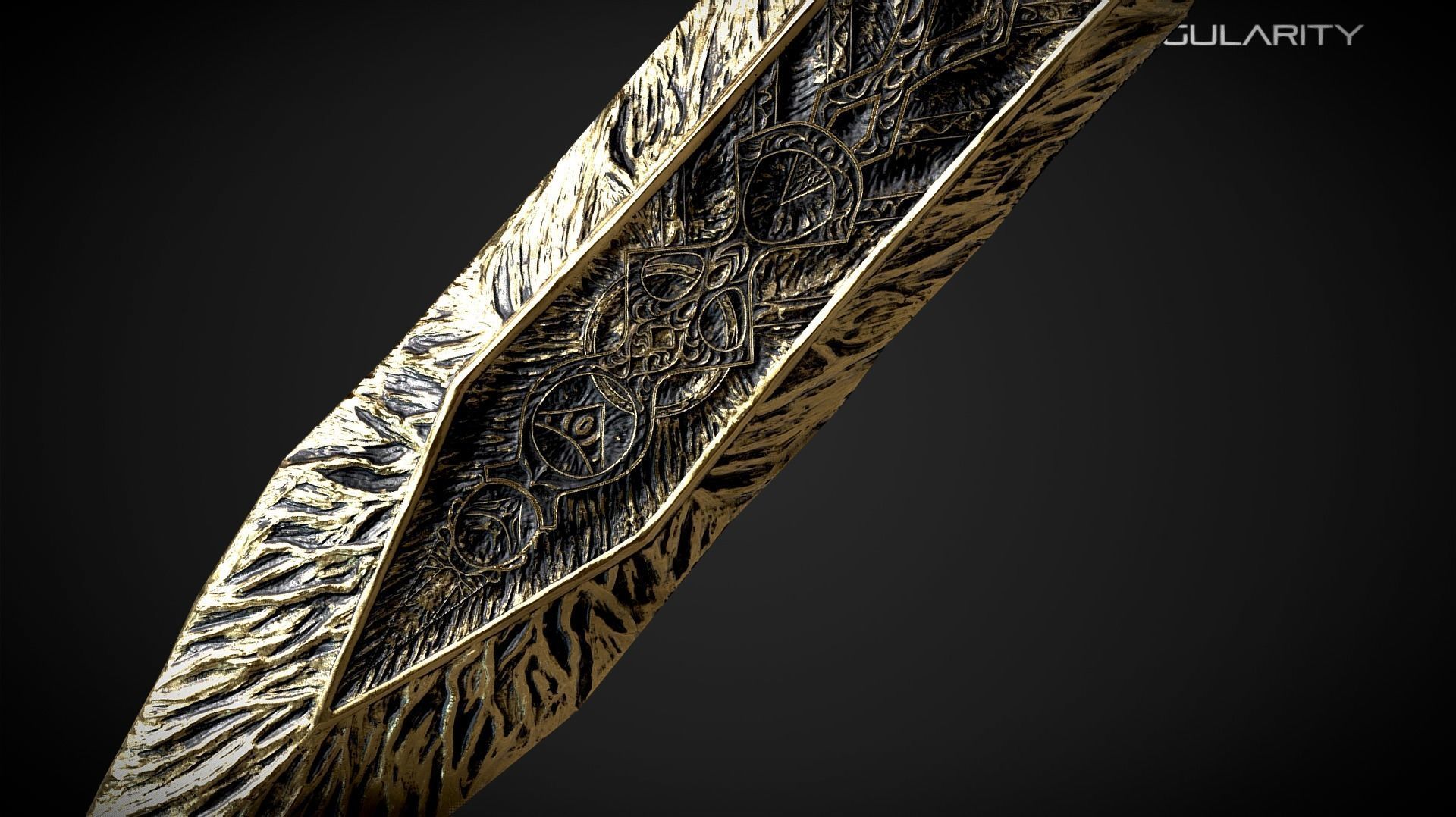 Ancient Black Greatsword Medieval fantasy Low-poly 3D model_6