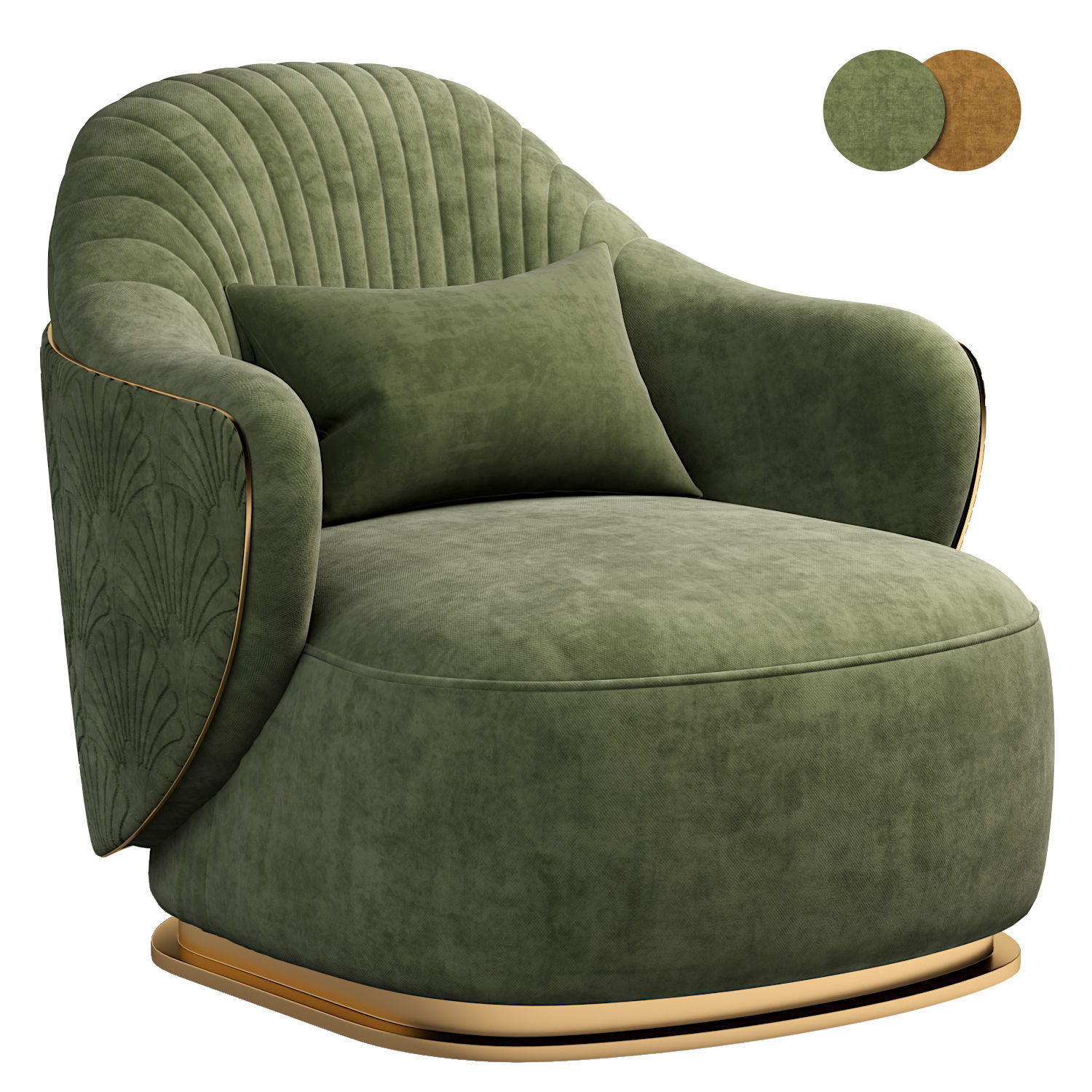 Adele Armchair Low-poly 3D model_1
