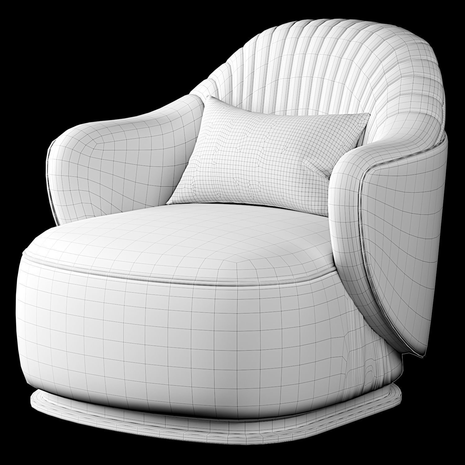 Adele Armchair Low-poly 3D model_3