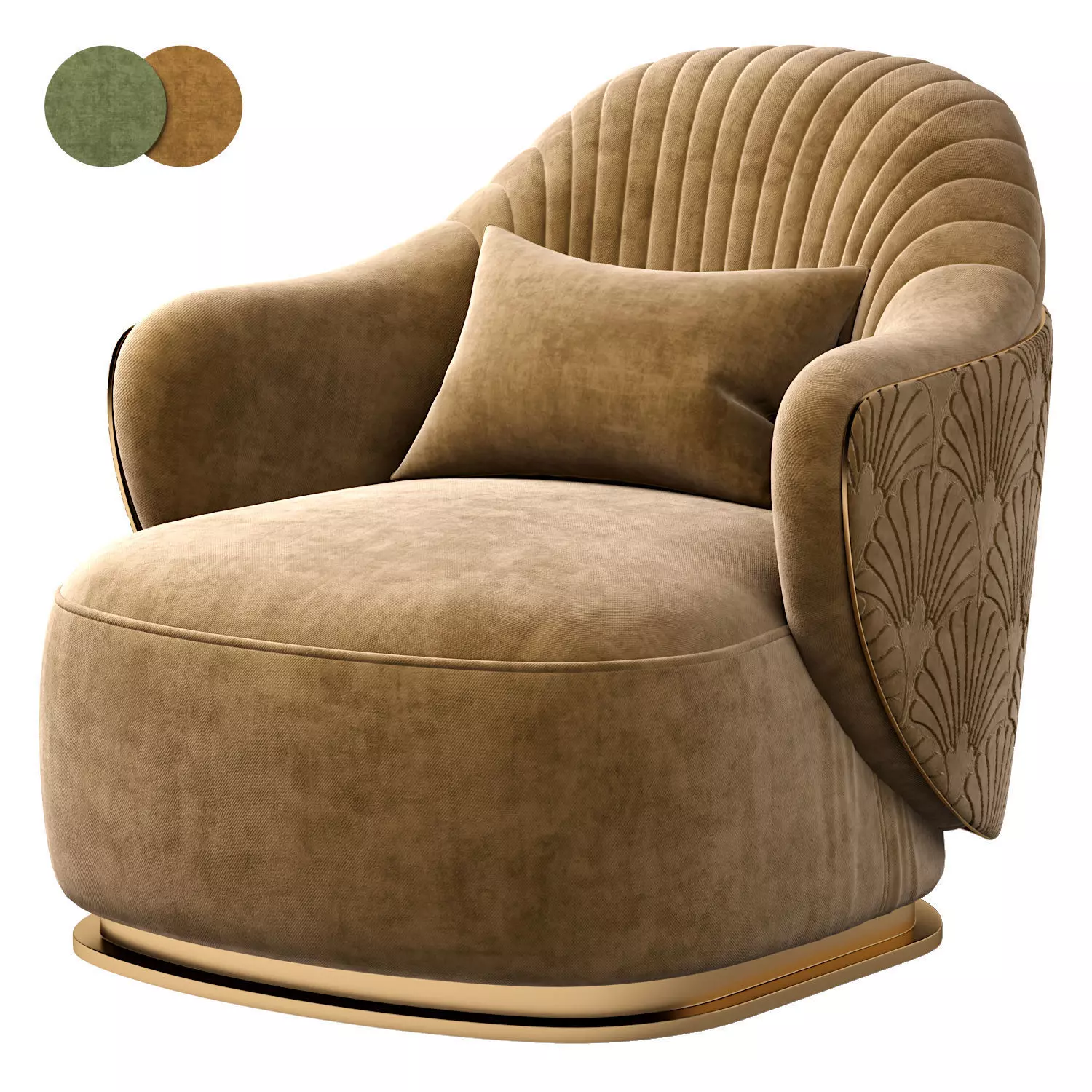 Adele Armchair Low-poly 3D model_0
