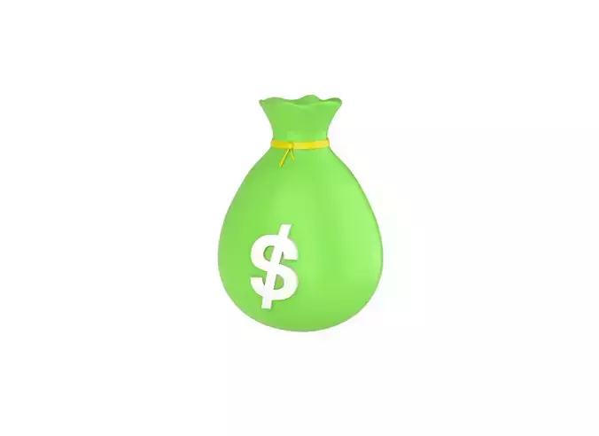 Prop03 Bags of Money  Low-poly 3D model