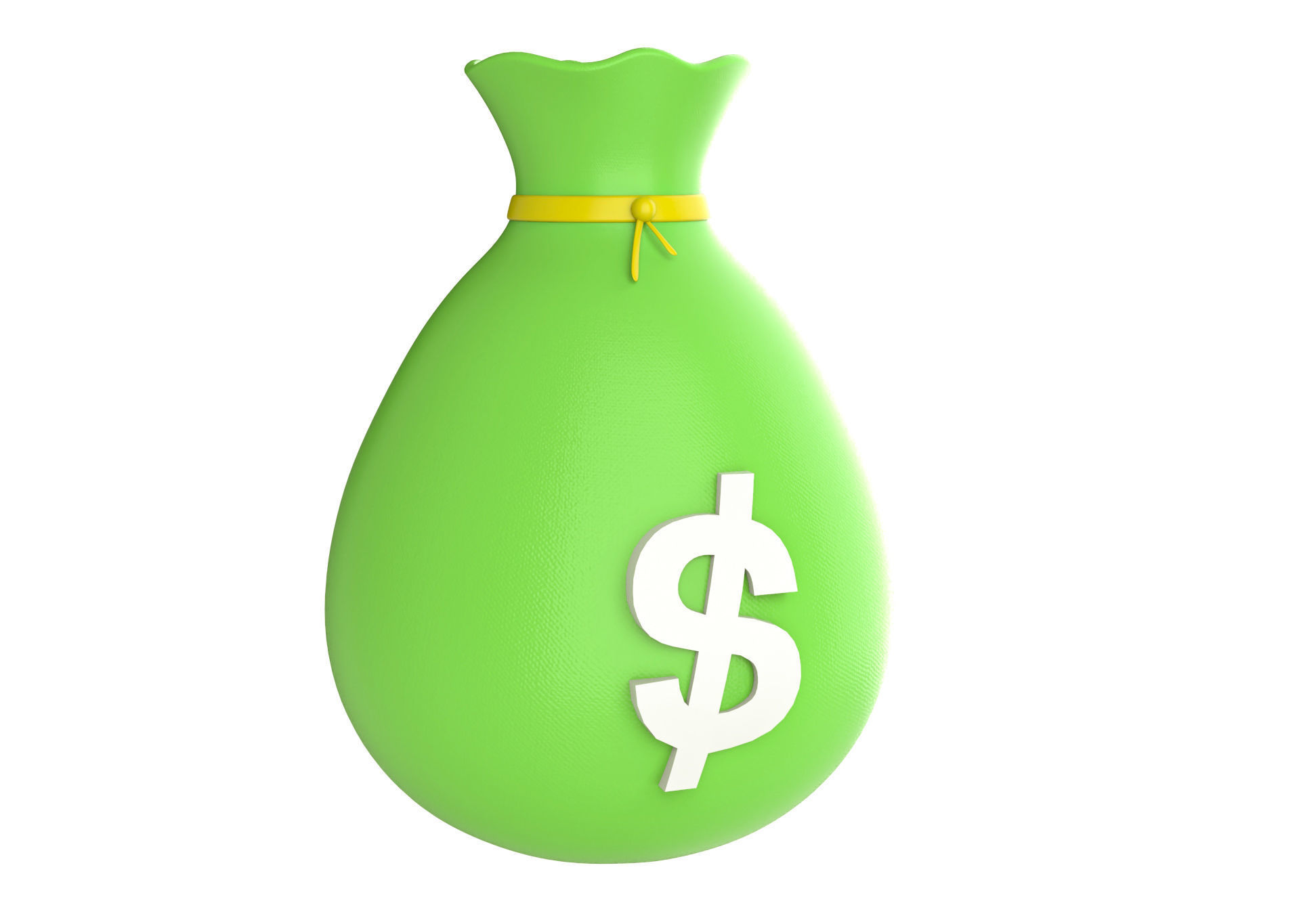 Prop03 Bags of Money  Low-poly 3D model_3