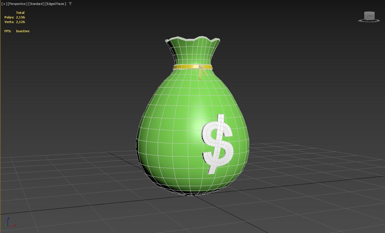Prop03 Bags of Money  Low-poly 3D model_8