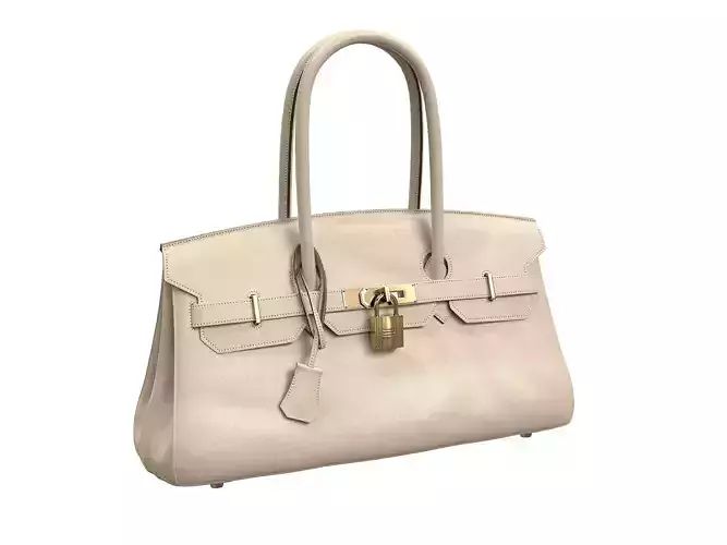 Hermes Birkin Bag 42 Cream Low-poly 3D model