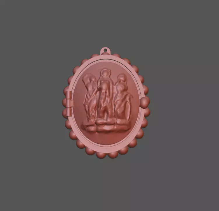 Agatha Harkness Necklace - Brooch STL 3D model_0