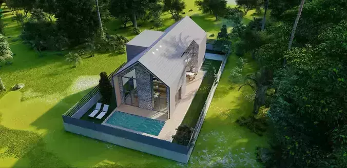 Modern A-Frame House Bungalow Exterior