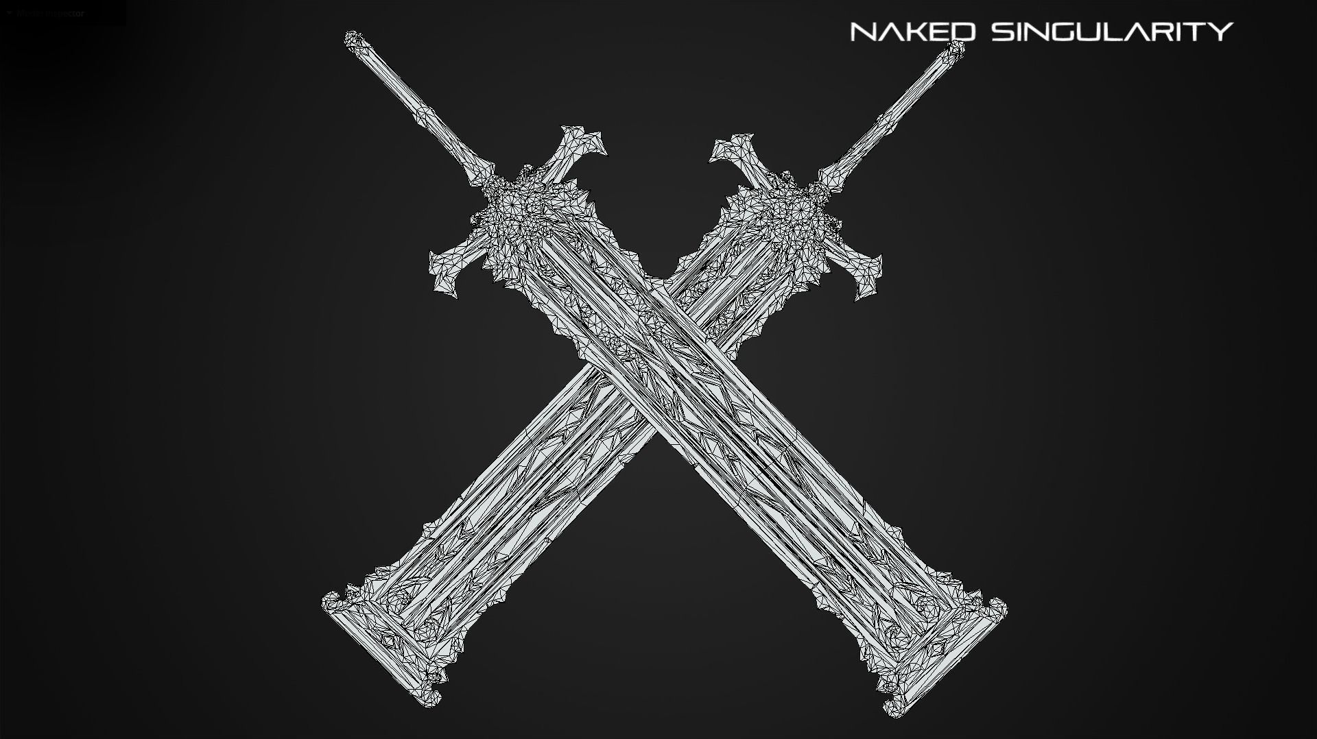 Rusty Bronze Medieval dark fantasy Sword Low-poly 3D model_8