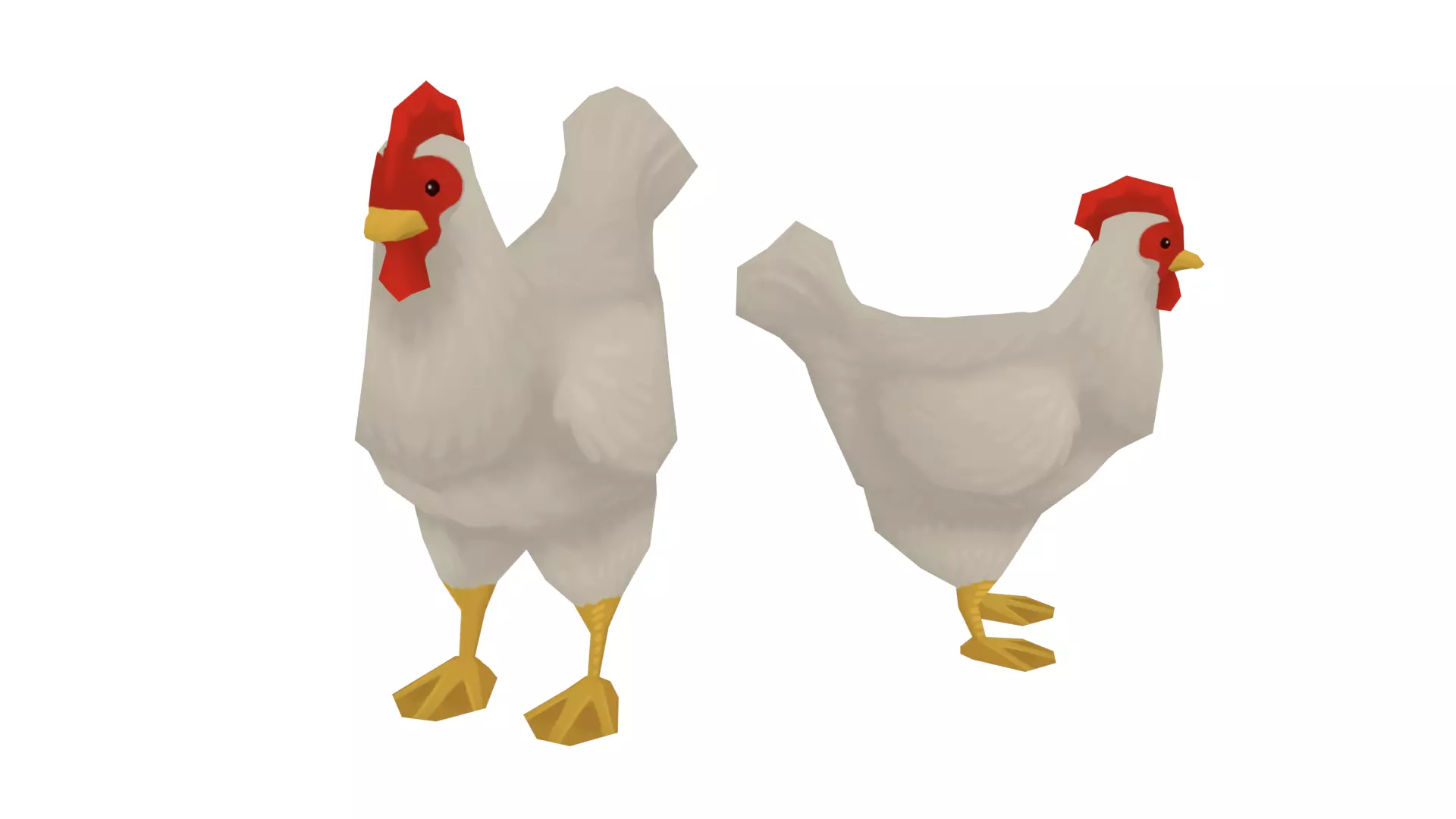 Chicken - Hand Painted 3D model_0