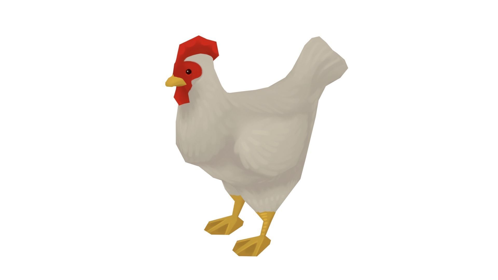 Chicken - Hand Painted 3D model_1