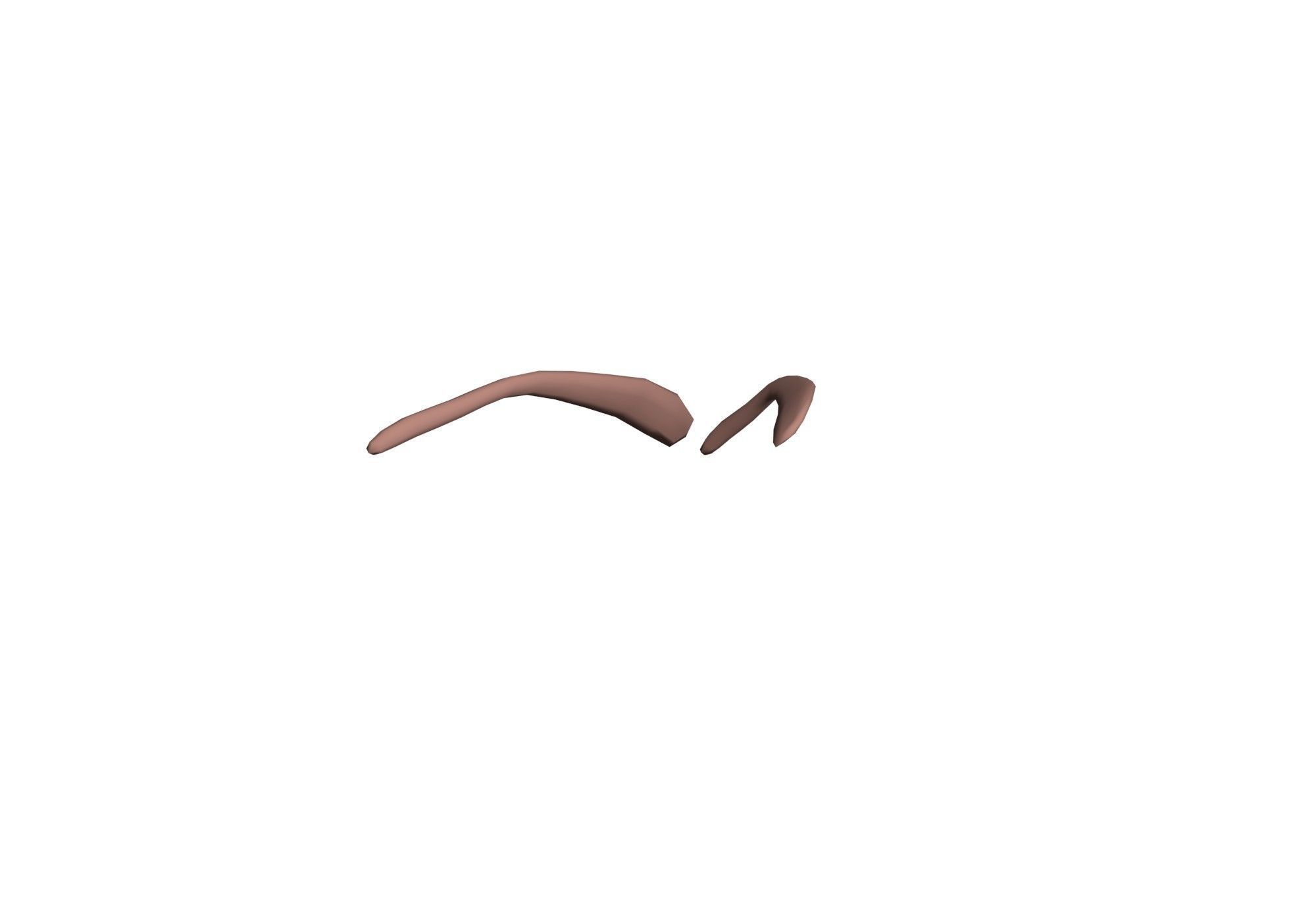 low poly eyebrow Low-poly 3D model_2