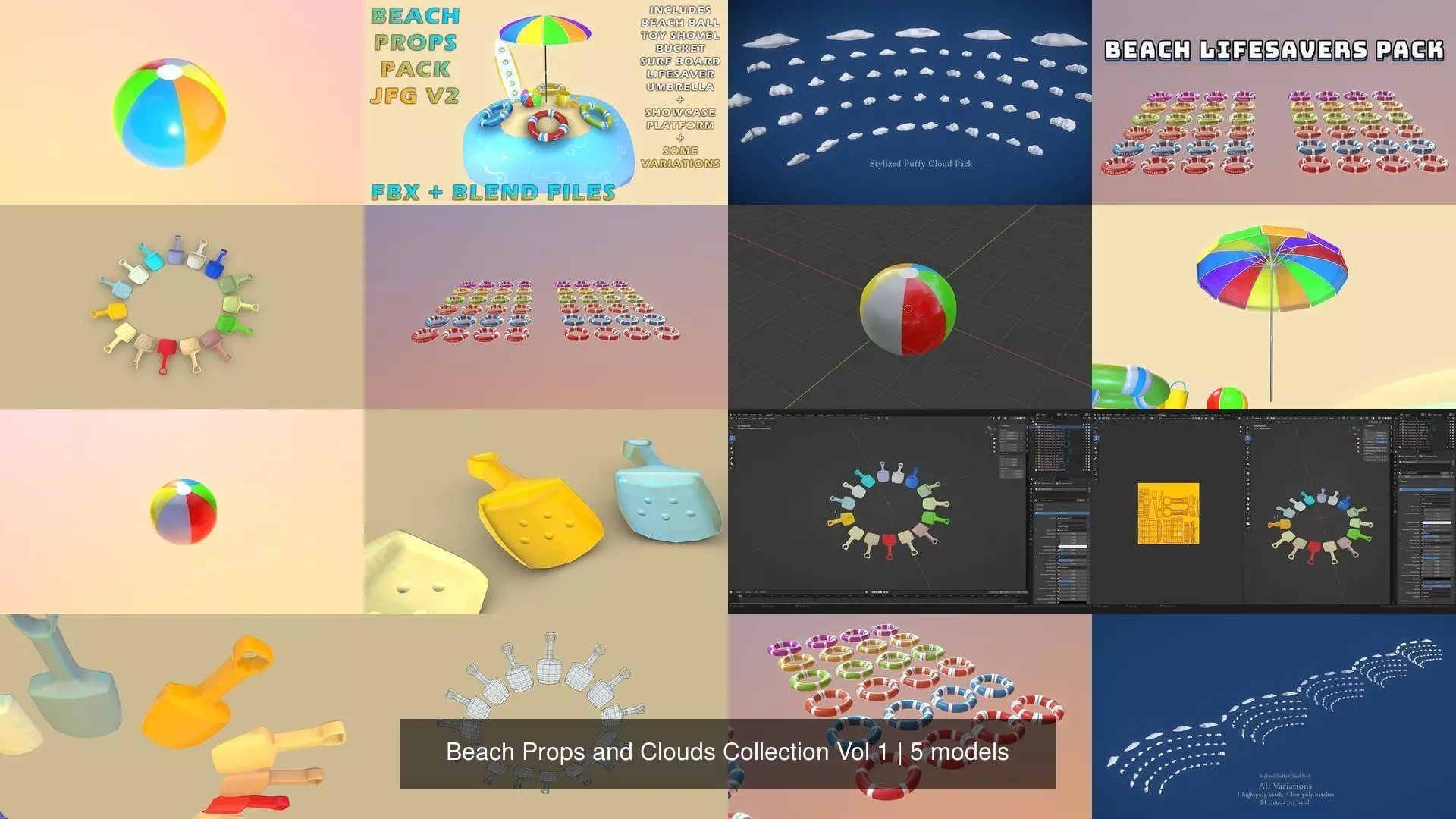 Beach Props and Clouds Collection Vol 1 _0