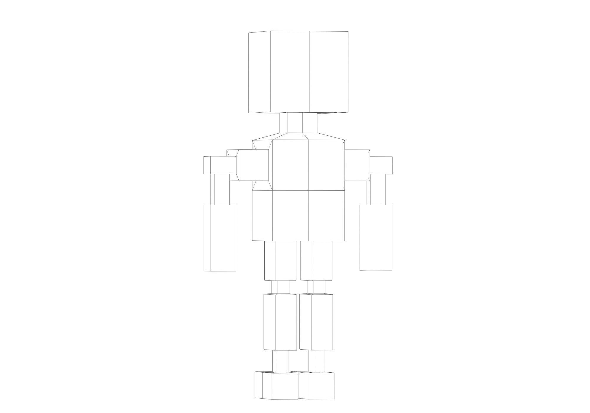 low poly robot Low-poly 3D model_11